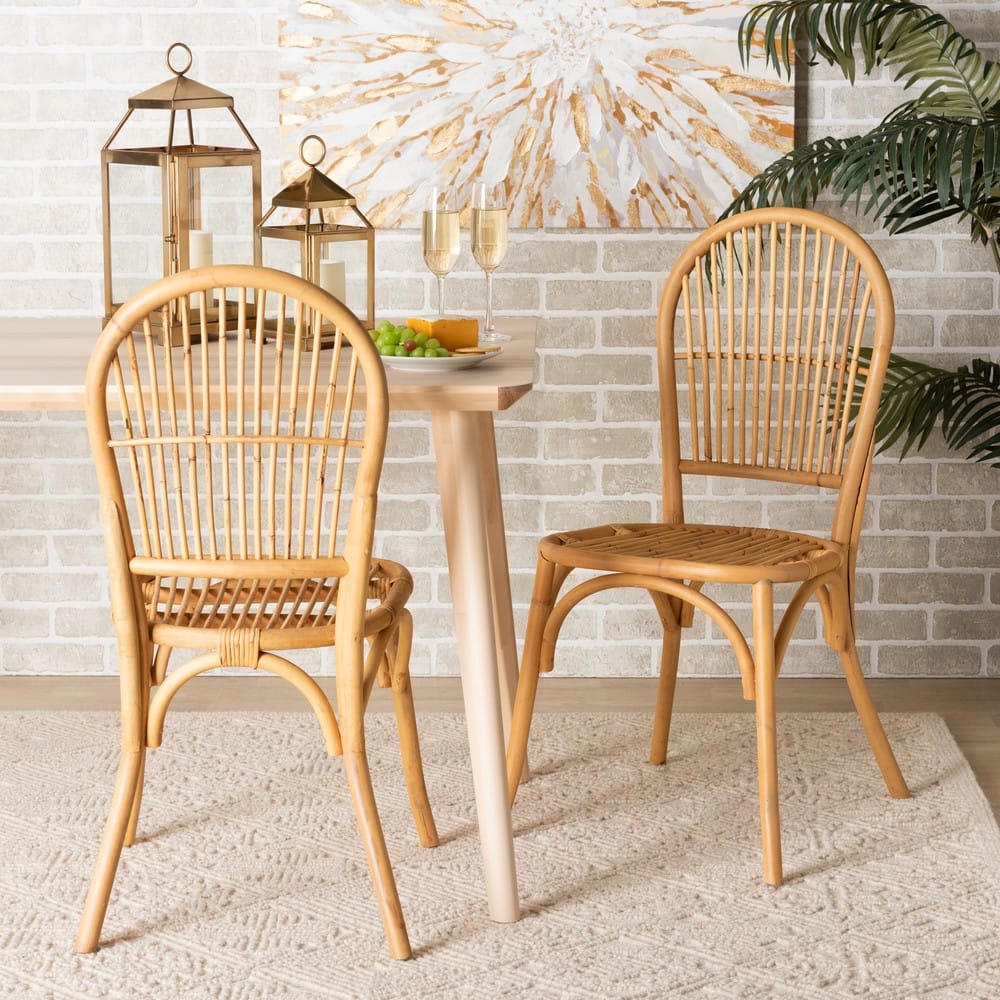 bali & pari - Wina Set of 2 Dining Chairs in Natural Brown - Wina-Rattan-DC view 7