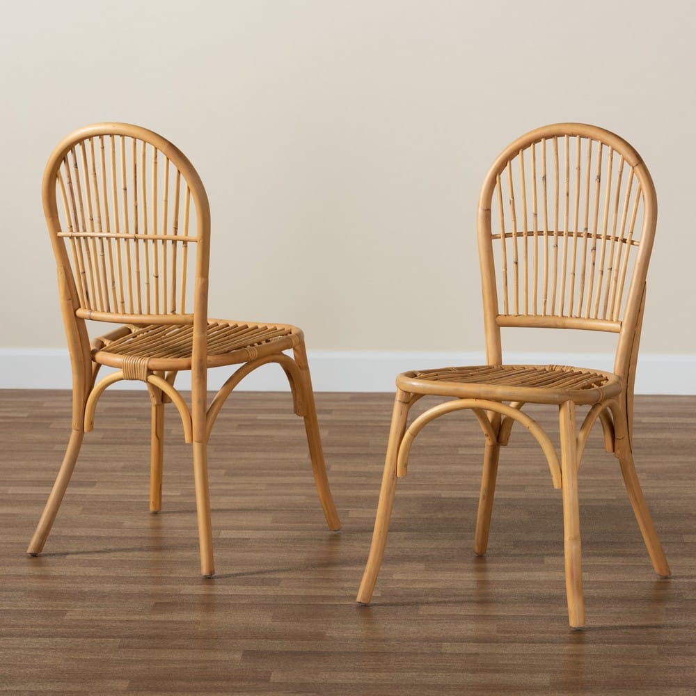 bali & pari - Wina Set of 2 Dining Chairs in Natural Brown - Wina-Rattan-DC view 8