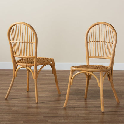 bali & pari - Wina Set of 2 Dining Chairs in Natural Brown - Wina-Rattan-DC view 8