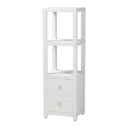 bali & pari  - Xavier Storage Cabinet in White/Gold - Xavier-White-2 Drawer-Cabinet view 1