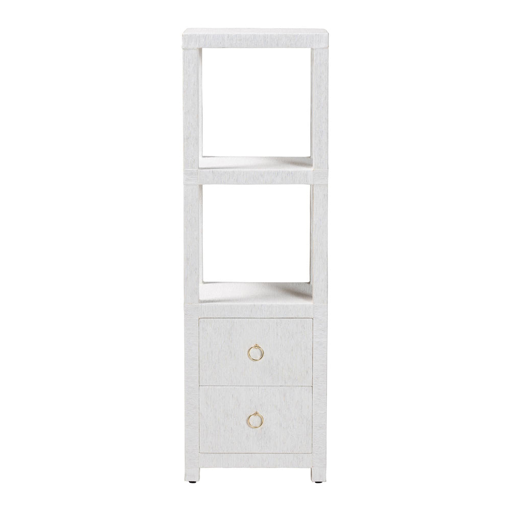 bali & pari  - Xavier Storage Cabinet in White/Gold - Xavier-White-2 Drawer-Cabinet view 3