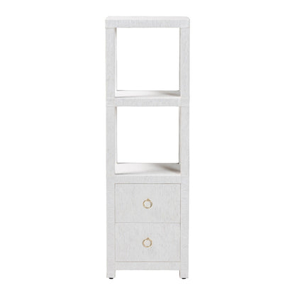bali & pari  - Xavier Storage Cabinet in White/Gold - Xavier-White-2 Drawer-Cabinet view 3