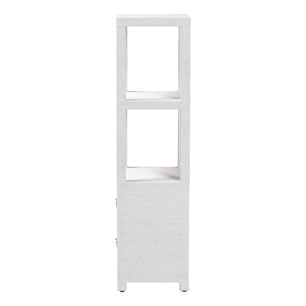 bali & pari  - Xavier Storage Cabinet in White/Gold - Xavier-White-2 Drawer-Cabinet view 4