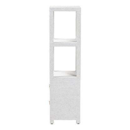 bali & pari  - Xavier Storage Cabinet in White/Gold - Xavier-White-2 Drawer-Cabinet view 4