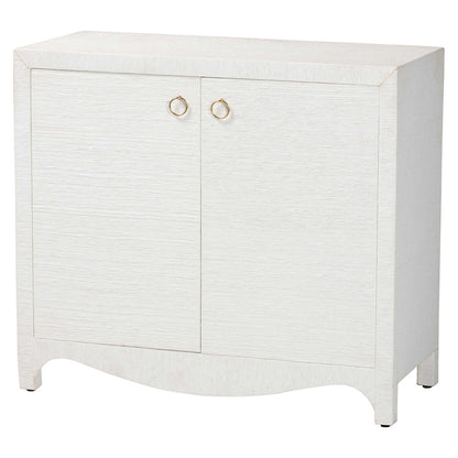 bali & pari  - Ximena Storage Cabinet in White/Gold - Ximena-2 Door-White-Cabinet view 1