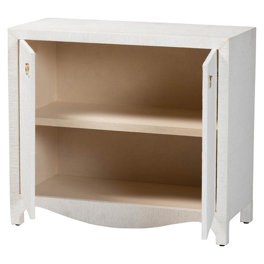bali & pari  - Ximena Storage Cabinet in White/Gold - Ximena-2 Door-White-Cabinet view 2