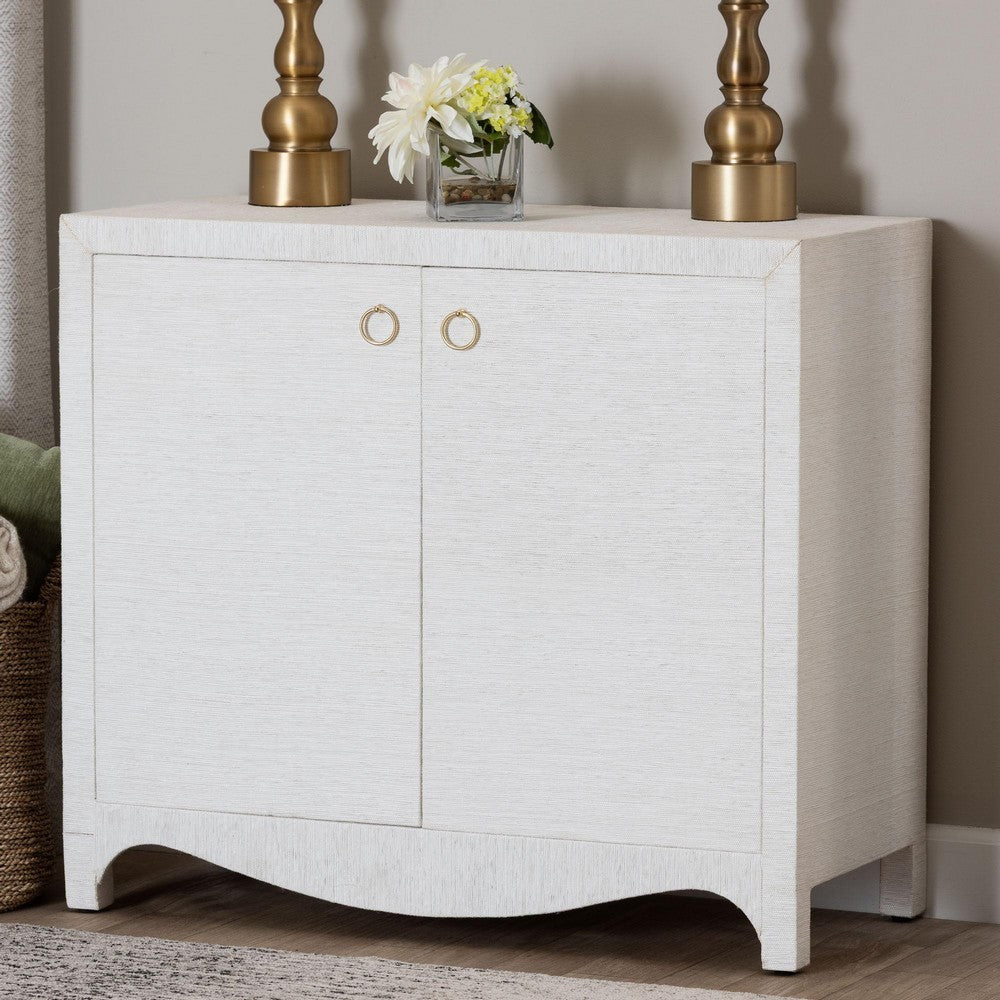 bali & pari  - Ximena Storage Cabinet in White/Gold - Ximena-2 Door-White-Cabinet view 8