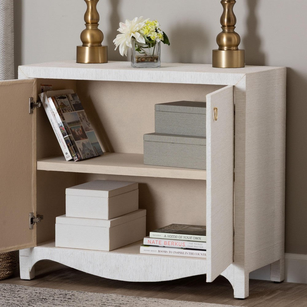 bali & pari  - Ximena Storage Cabinet in White/Gold - Ximena-2 Door-White-Cabinet view 9