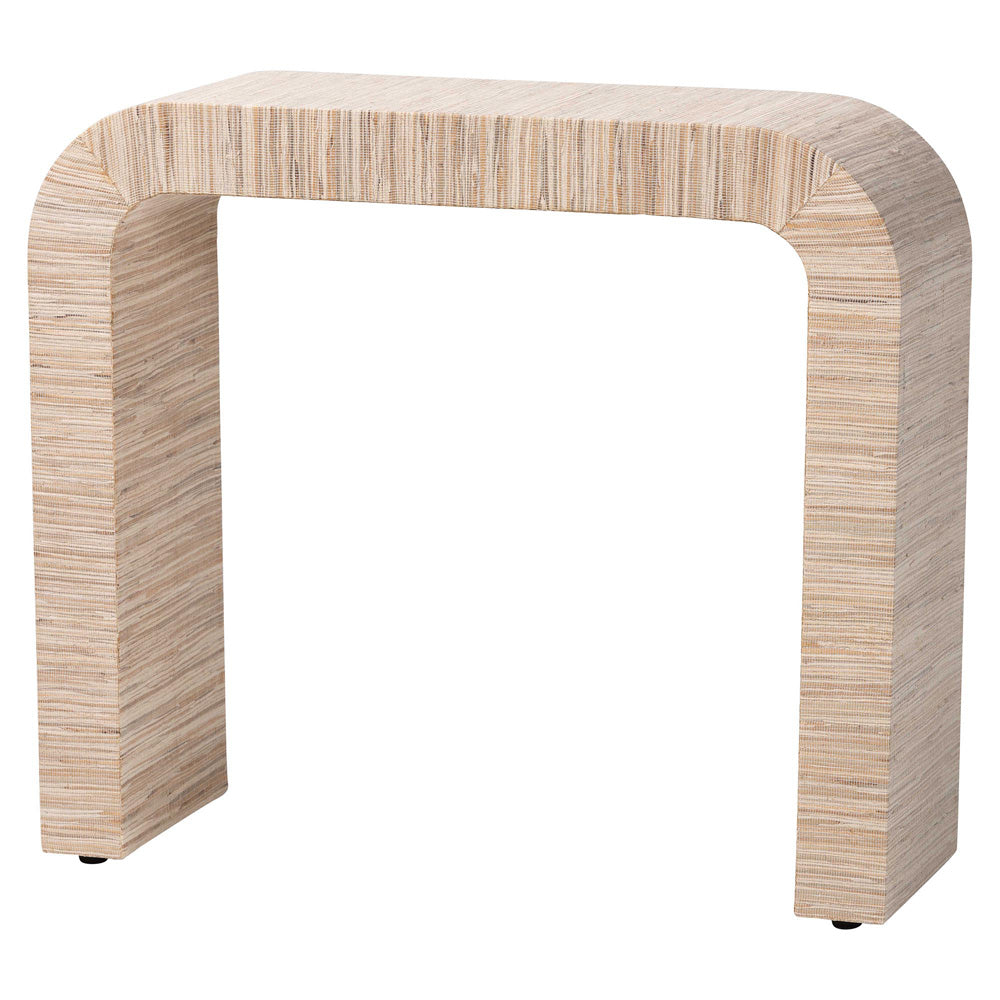 bali & pari - Yareli Console Table in Natural/Gold - Yareli-Natural Woven Grasscloth-Console Table view 1