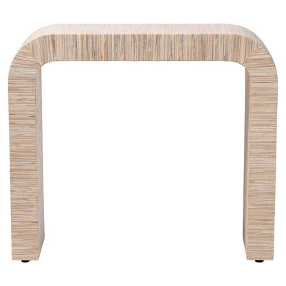 bali & pari - Yareli Console Table in Natural/Gold - Yareli-Natural Woven Grasscloth-Console Table view 2