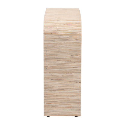 bali & pari - Yareli Console Table in Natural/Gold - Yareli-Natural Woven Grasscloth-Console Table view 3