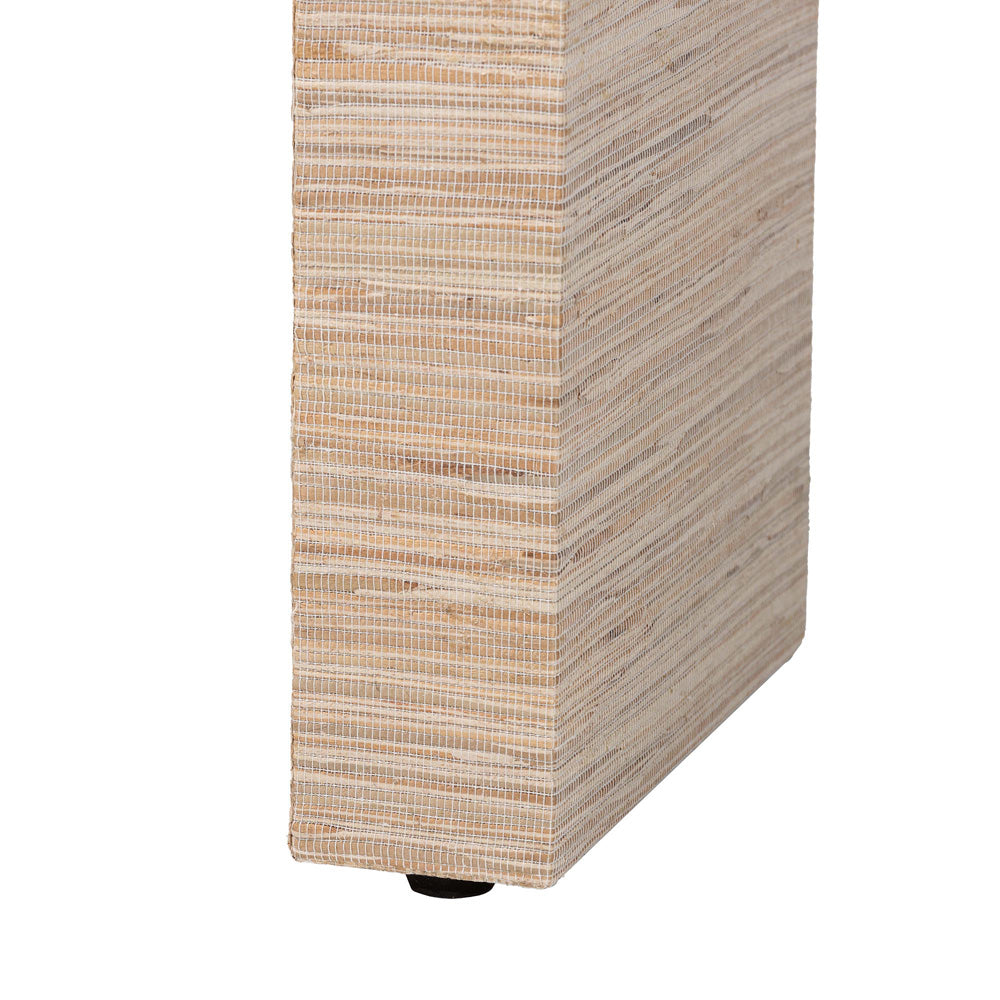 bali & pari - Yareli Console Table in Natural/Gold - Yareli-Natural Woven Grasscloth-Console Table view 4