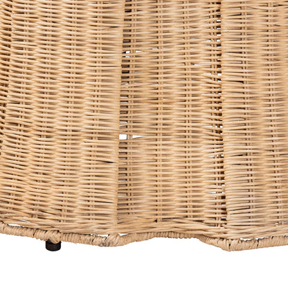 bali & pari - Ying Ottoman in Natural Brown - Ying-Large-Natural/Rattan-Cushion-Ottoman view 3