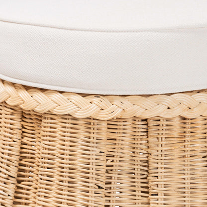 bali & pari - Ying Ottoman in Natural Brown - Ying-Small-Natural/Rattan-Cushion-Ottoman view 2
