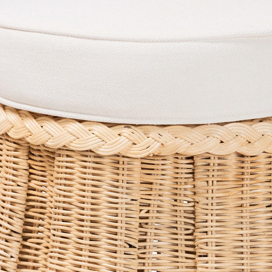 bali & pari - Ying Ottoman in Natural Brown - Ying-Small-Natural/Rattan-Cushion-Ottoman view 2