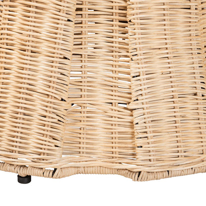 bali & pari - Ying Ottoman in Natural Brown - Ying-Small-Natural/Rattan-Cushion-Ottoman view 3