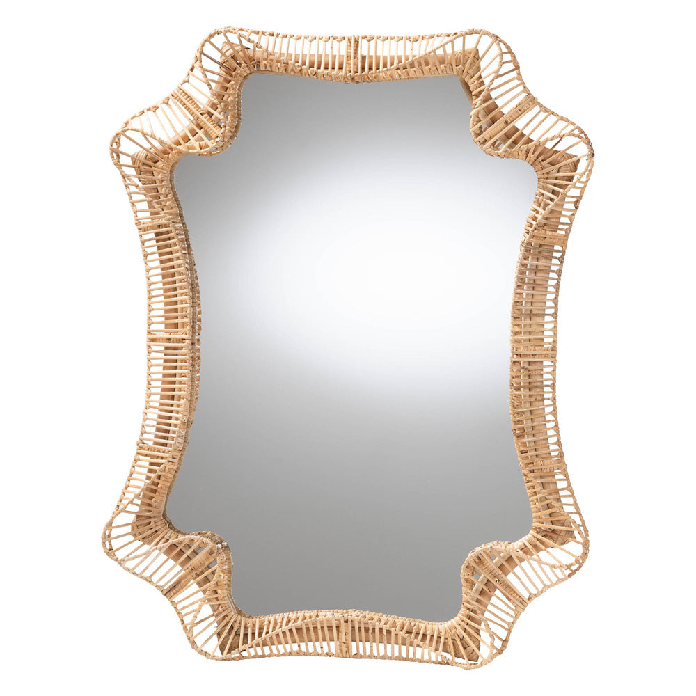 bali & pari - Yusra Mirror in Natural Brown - WS172-Natural Rattan-Mirror view 1