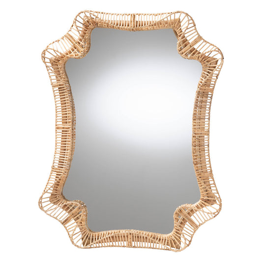 bali & pari - Yusra Mirror in Natural Brown - WS172-Natural Rattan-Mirror view 1