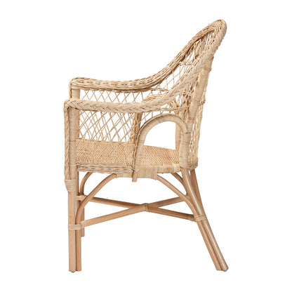 bali & pari - Zaira Arm Chair in Natural - Zaira-Version2-Rattan-AC view 3
