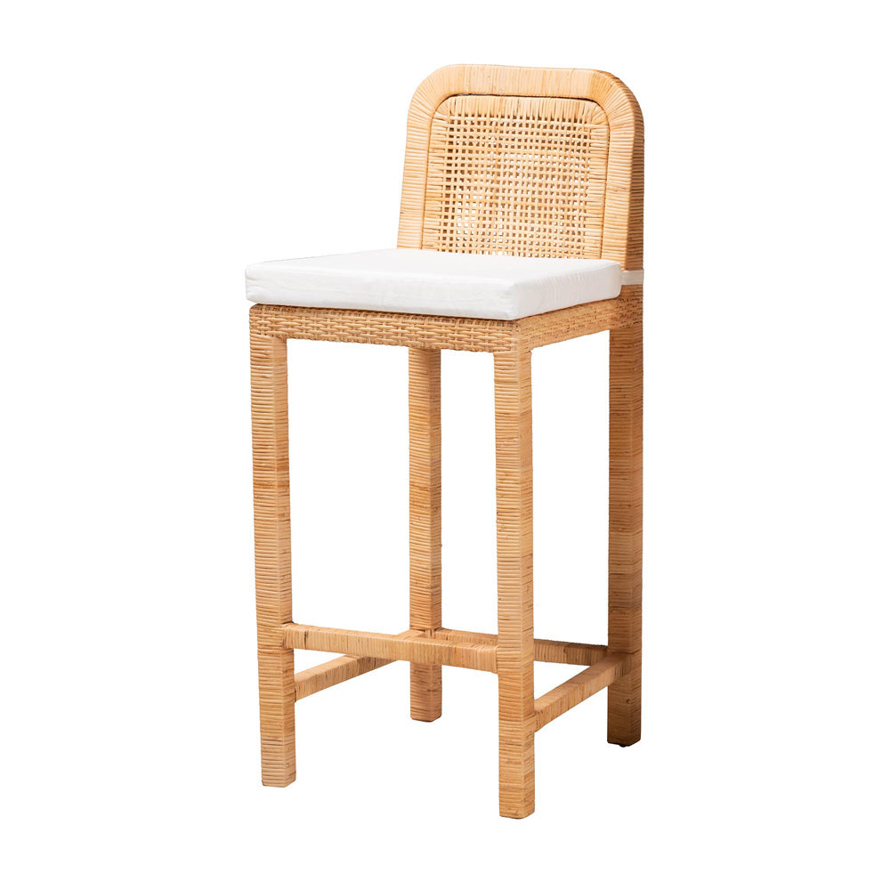 bali & pari - Zariah Bar Stool in White/Natural Brown - WS15-Mahogany-BS view 1