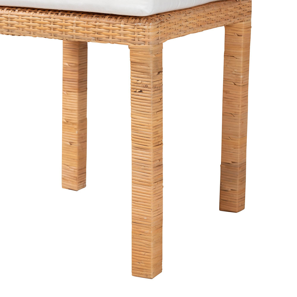 bali & pari - Zariah Set of 2 Dining Chairs in White/Natural Brown - WS14-Mahogany-DC view 5