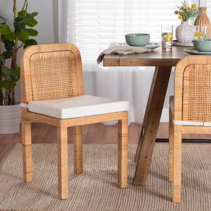 bali & pari - Zariah Set of 2 Dining Chairs in White/Natural Brown - WS14-Mahogany-DC view 7