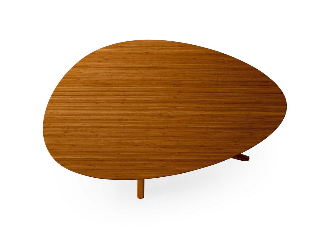 Bamax - Grace Solid Bamboo Coffee Table  Mid-Century Modern Oval Coffee Table in Amber Finish - GRC001CP view 2