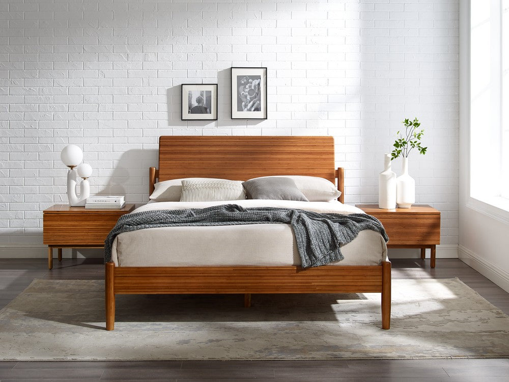 Bamax - Hartley Solid Bamboo Queen Platform Bed in Amber Finish Bed with Slats Included - HTY001CP view 7