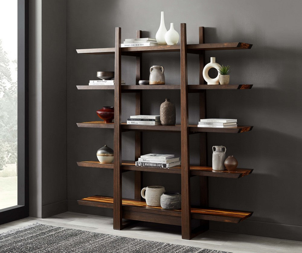 Bamax - Kendall Sideboard Coffee with Cinnamon Bengal Stripe Inlay - KNL013CFCB view 5