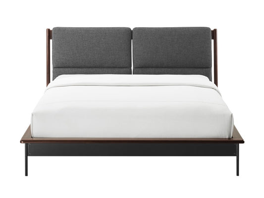 Bamax - Landon King Platform Bed with Fabric, Crimson - LDN002CR view 2