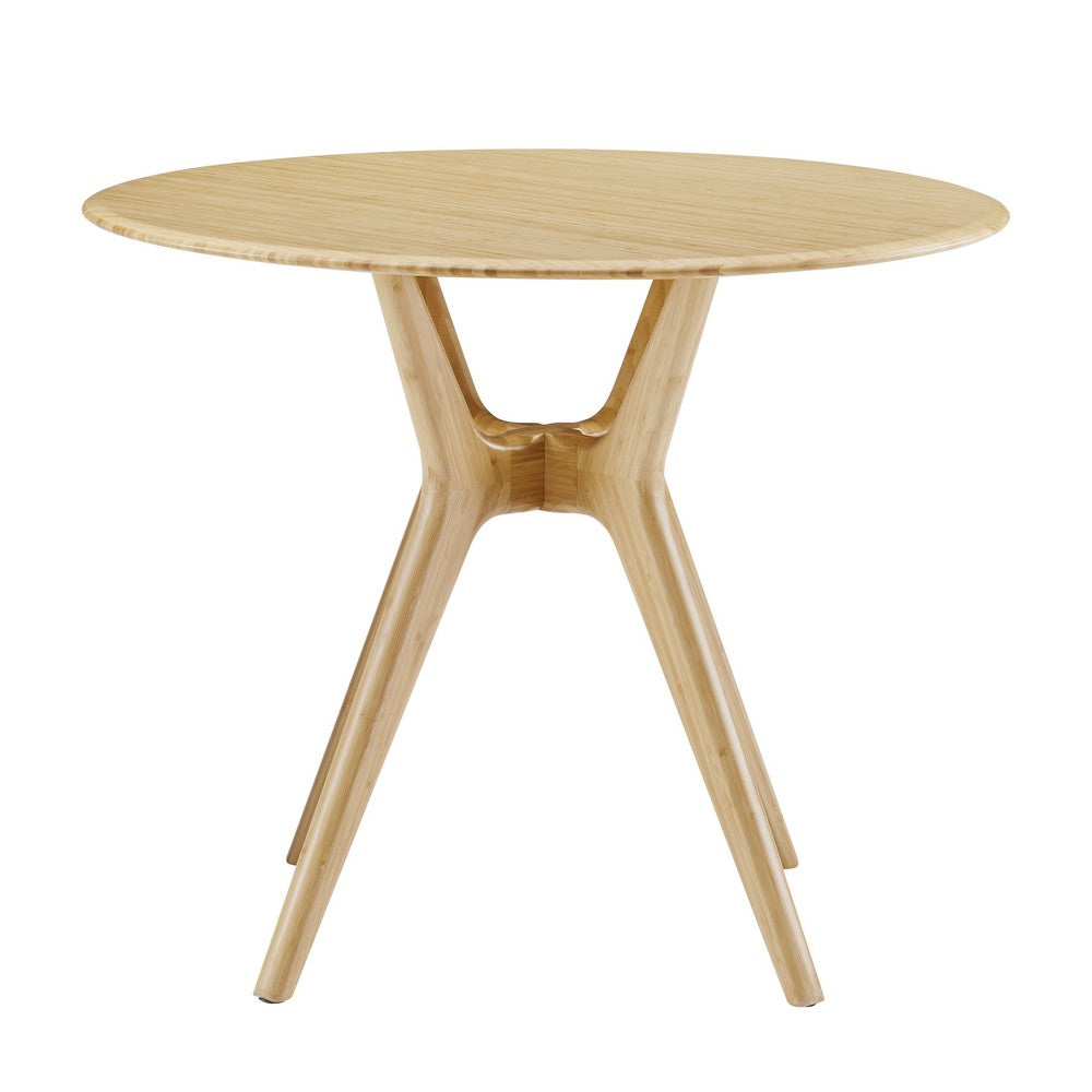 Bamax - Lily Round Dining Table  Solid Moso Bamboo 36 in Wheat Finish - LLY097SD view 2