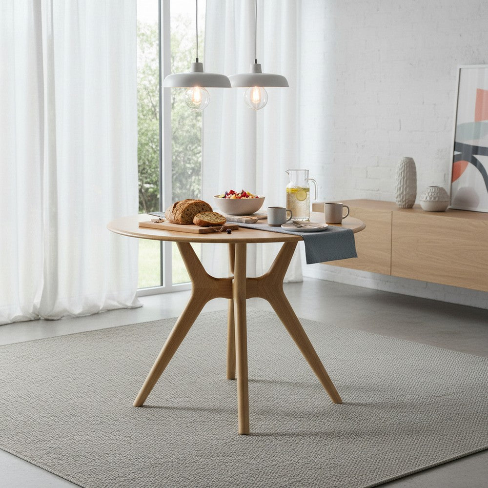 Bamax - Lily Round Dining Table  Solid Moso Bamboo 36 in Wheat Finish - LLY097SD view 6