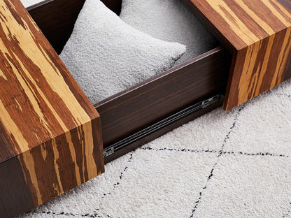 Bamax - Sarah 40 Mid-Century Modern Coffee Table with Hidden Storage in Exotic Tiger Finish - SRH015BG view 5