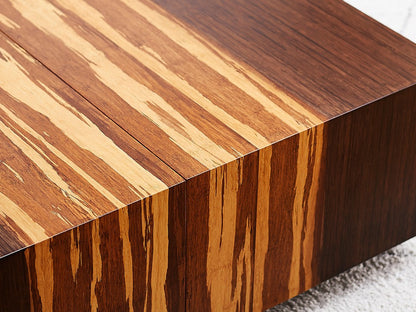Bamax - Sarah 40 Mid-Century Modern Coffee Table with Hidden Storage in Exotic Tiger Finish - SRH015BG view 6