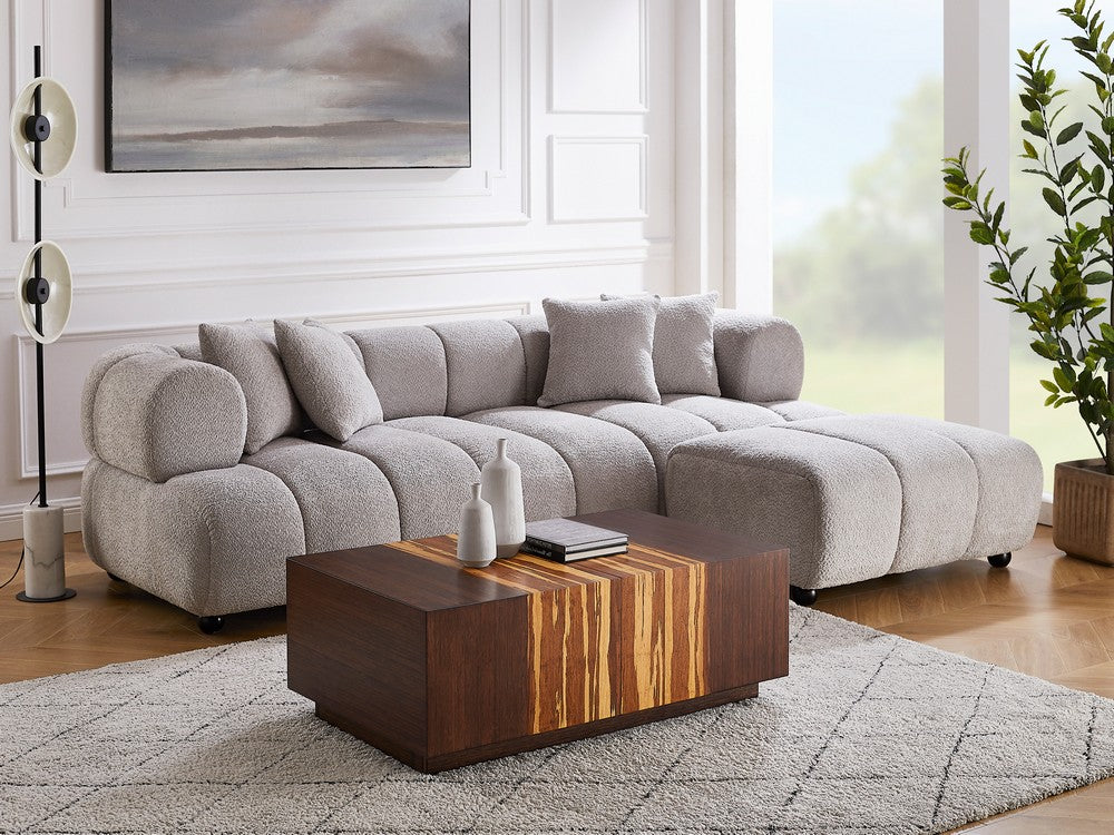 Bamax - Sarah 40 Mid-Century Modern Coffee Table with Hidden Storage in Exotic Tiger Finish - SRH015BG view 9