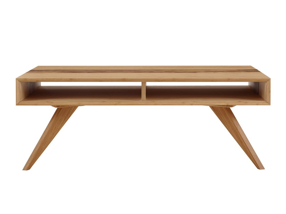 Bamax - Sarah Solid Bamboo Coffee Table with Open Shelf Storage & Exotic Tiger Detailing - SRH010GD view 2