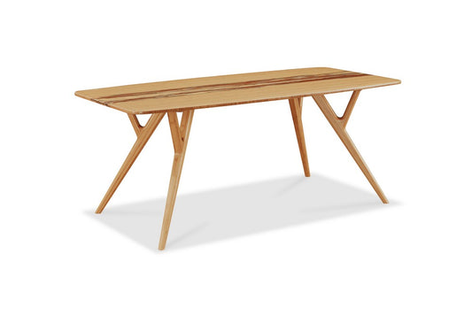 Bamax - Sarah Solid Bamboo Dining Table with Exotic Tiger Bamboo Center Panel - SRH008GD view 1