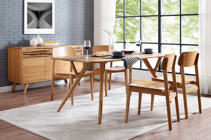 Bamax - Sarah Solid Bamboo Dining Table with Exotic Tiger Bamboo Center Panel - SRH008GD view 8