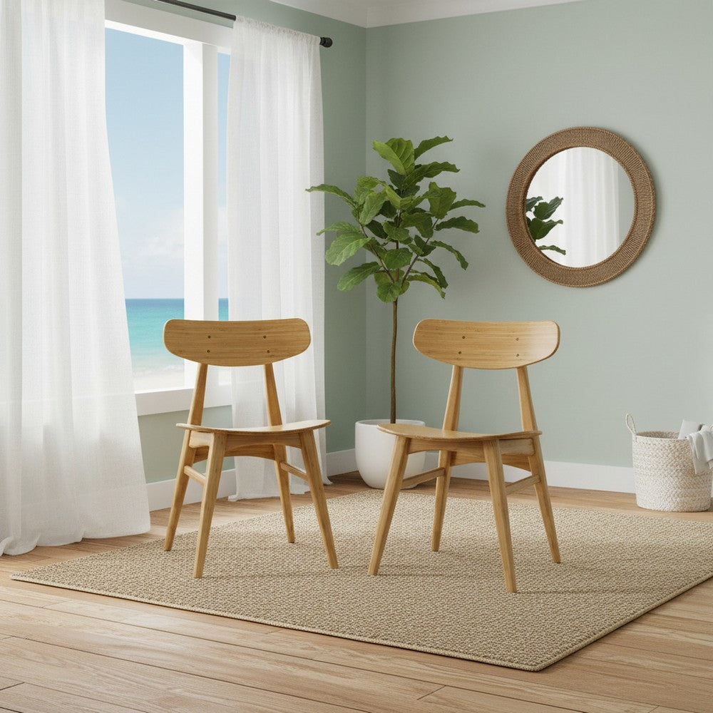 Bamax - Solid Bamboo Dining Chairs Set of 2 in Golden - CRL001GD view 8