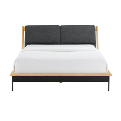 Bamax - Spencer King Platform Bed with Fabric, Sand - SPN002SD view 2