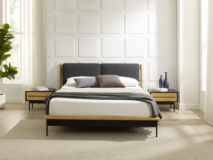 Bamax - Spencer Queen Platform Bed with Fabric, Sand - SPN001SD view 9