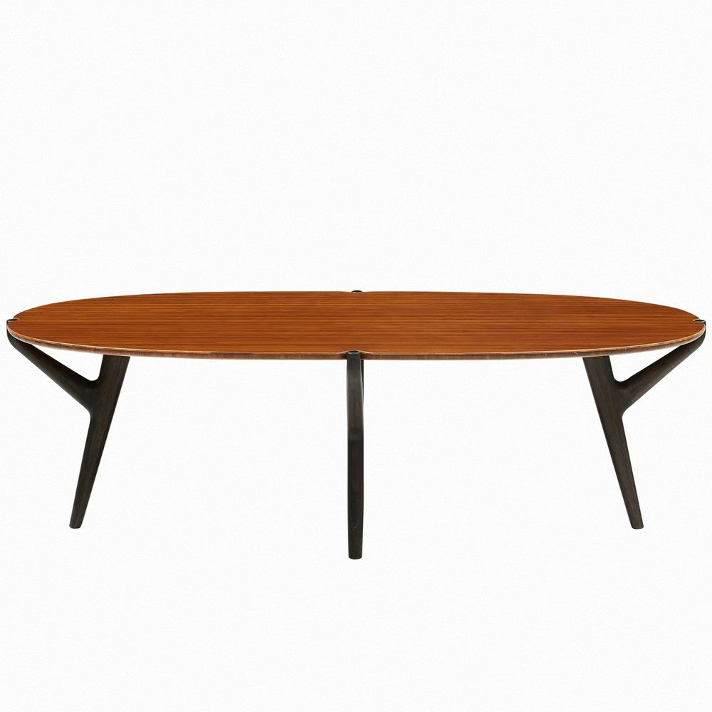 Bamax - Trinity Mid-Century Modern Bamboo Coffee Table  Oval Amber Finish - TRY002CP view 2