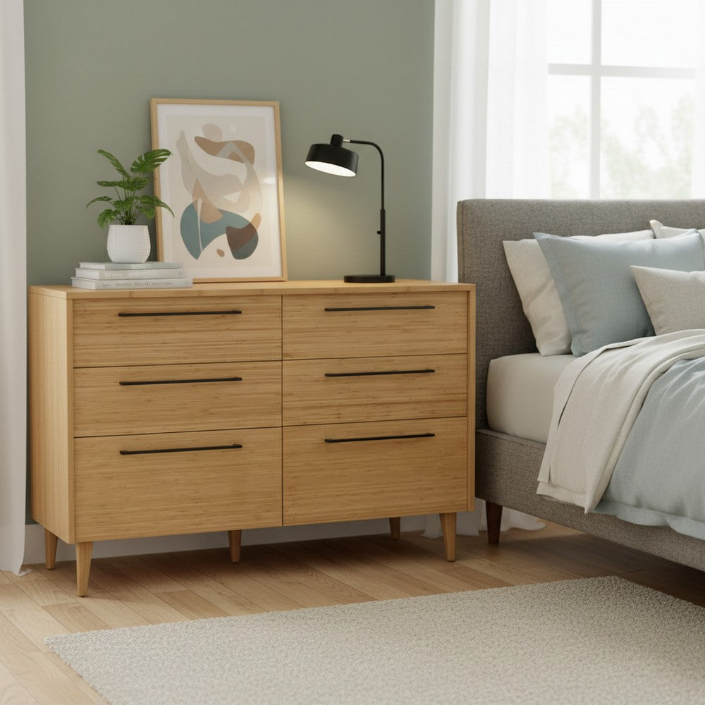 Bamax - Tristan Six Drawer Double Dresser, Golden - TSN094GD view 9