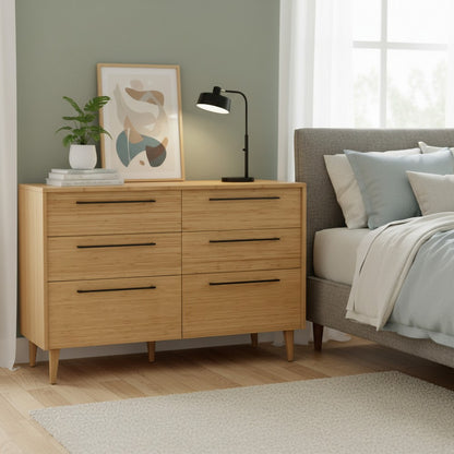 Bamax - Tristan Six Drawer Double Dresser, Golden - TSN094GD view 9