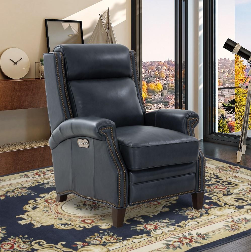 BarcaLounger - Barrett Power Recliner with Power Head Rest in Barone Navy Blue - 9PH3286570845 veiw 5