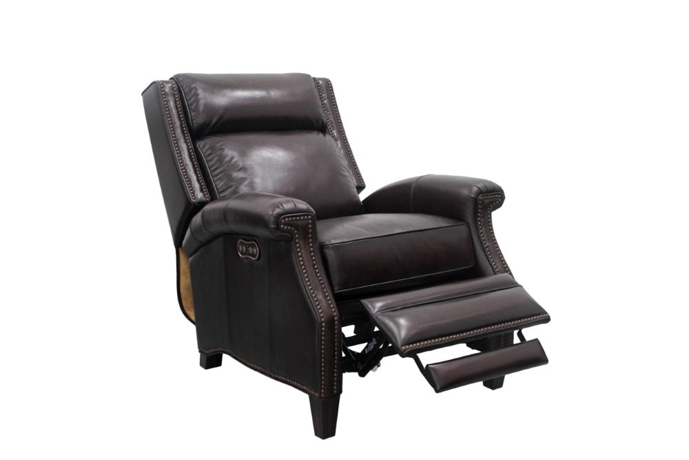 BarcaLounger - Barrett Power Recliner with Power Headrest Stetson Coffee Leather - 9PH3286540741 veiw 3