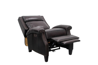 BarcaLounger - Barrett Power Recliner with Power Headrest Stetson Coffee Leather - 9PH3286540741 veiw 4