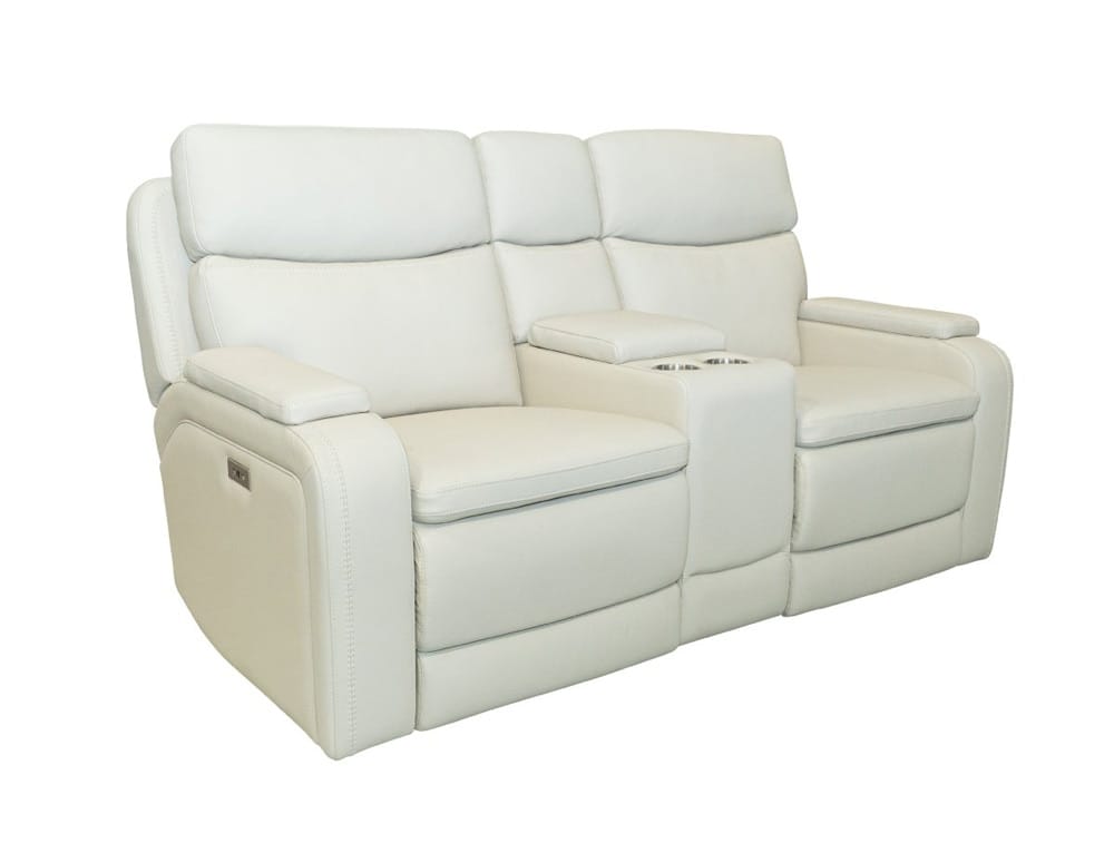 BarcaLounger - Gunner Console Loveseat Recliner w/Power Recline, Power Head Rests (Console has 2 Cupholders & Storage) in Kobi Almond - 24PH1475378082 veiw 1