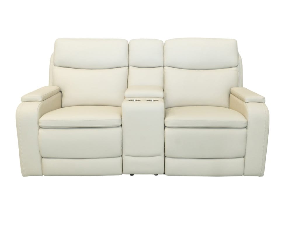 BarcaLounger - Gunner Console Loveseat Recliner w/Power Recline, Power Head Rests (Console has 2 Cupholders & Storage) in Kobi Almond - 24PH1475378082 veiw 2
