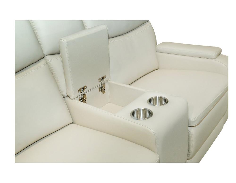 BarcaLounger - Gunner Console Loveseat Recliner w/Power Recline, Power Head Rests (Console has 2 Cupholders & Storage) in Kobi Almond - 24PH1475378082 veiw 5